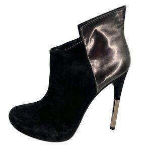 Sigerson Morrison Baladi Black Metallic Stiletto Ankle Boots Size 9